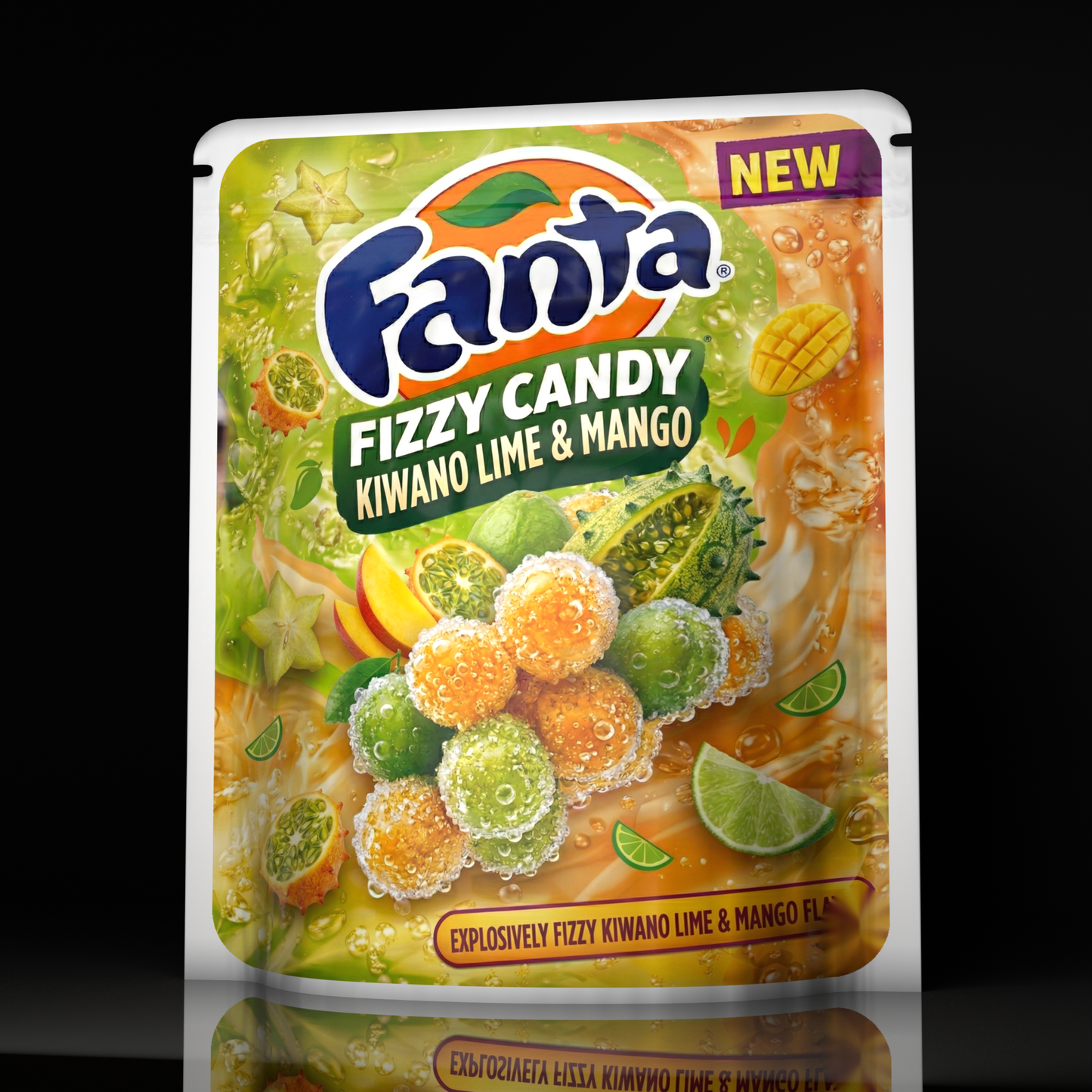 Fanta Fizzy Candy Kiwano Lime Mango