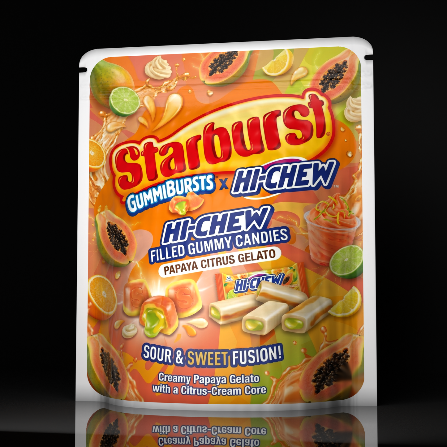 Starburst X Hi Chew Papaya Citrus Gelato