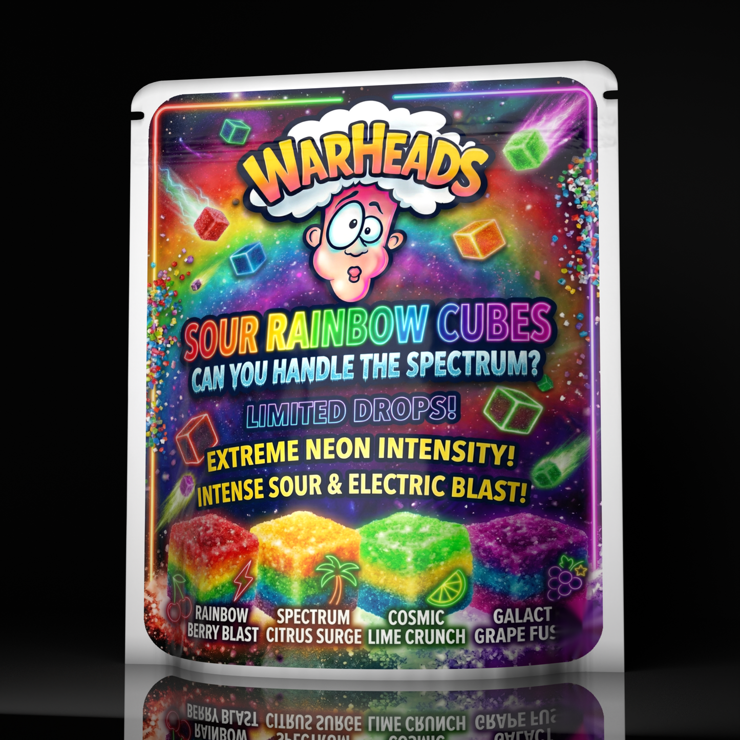 Warheads Sour Rainbow Cubes