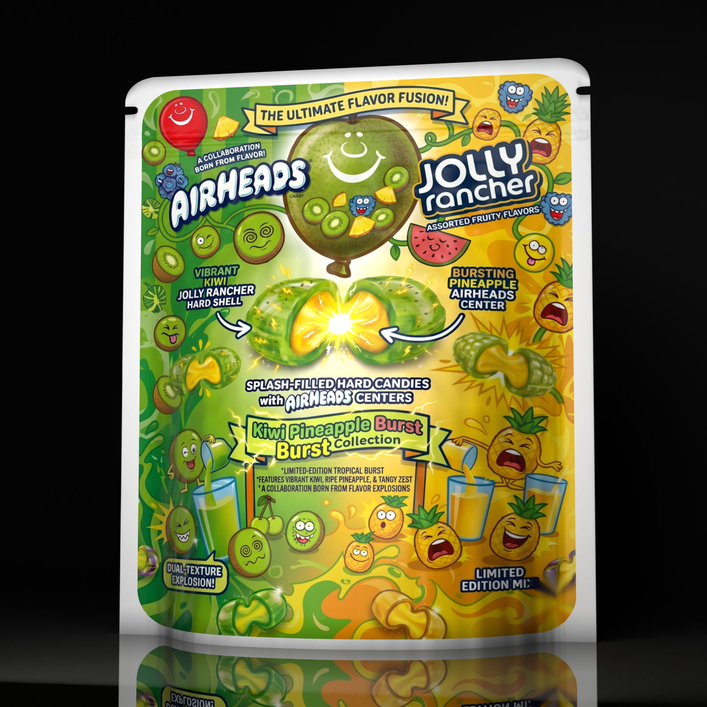 Airheads Jolly Rancher Kiwi Pineapple Burst