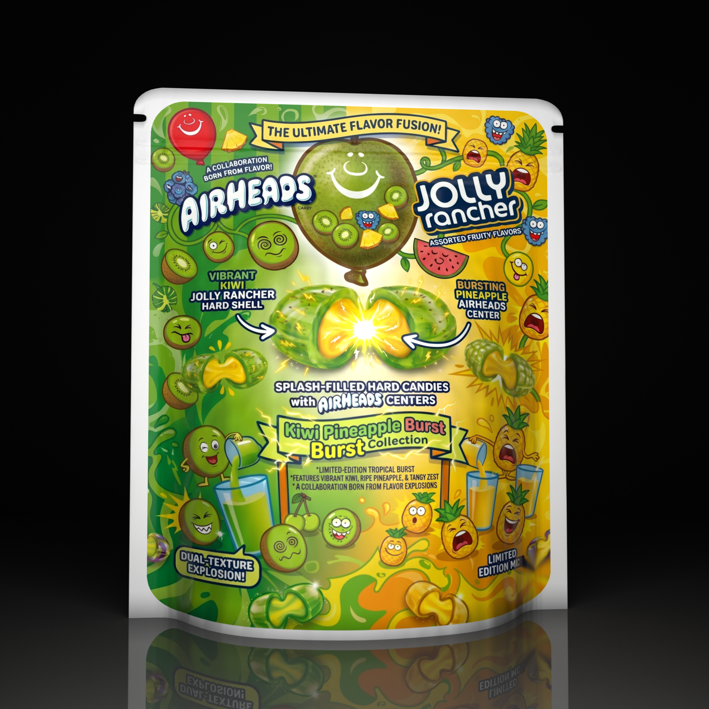 Airheads Jolly Rancher Kiwi Pineapple Burst
