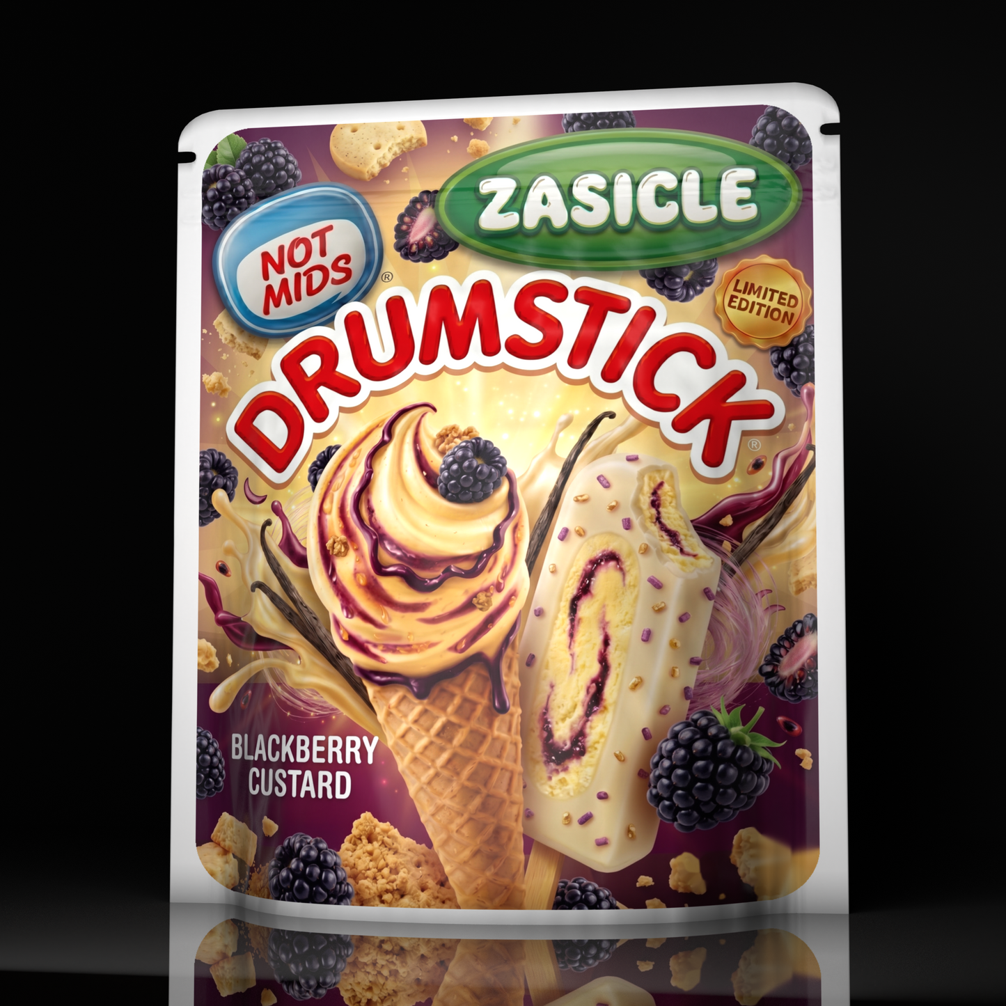 Drumsticks Blackberry Custard