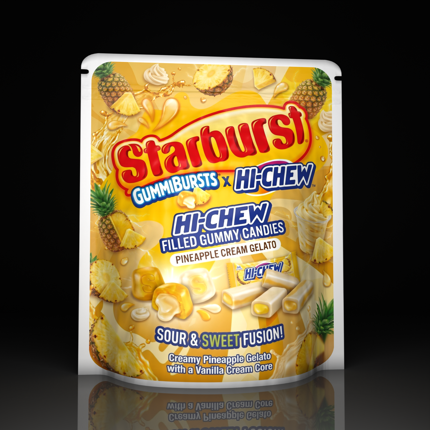 Starburst X Hi Chew Pineapple Cream Gelato
