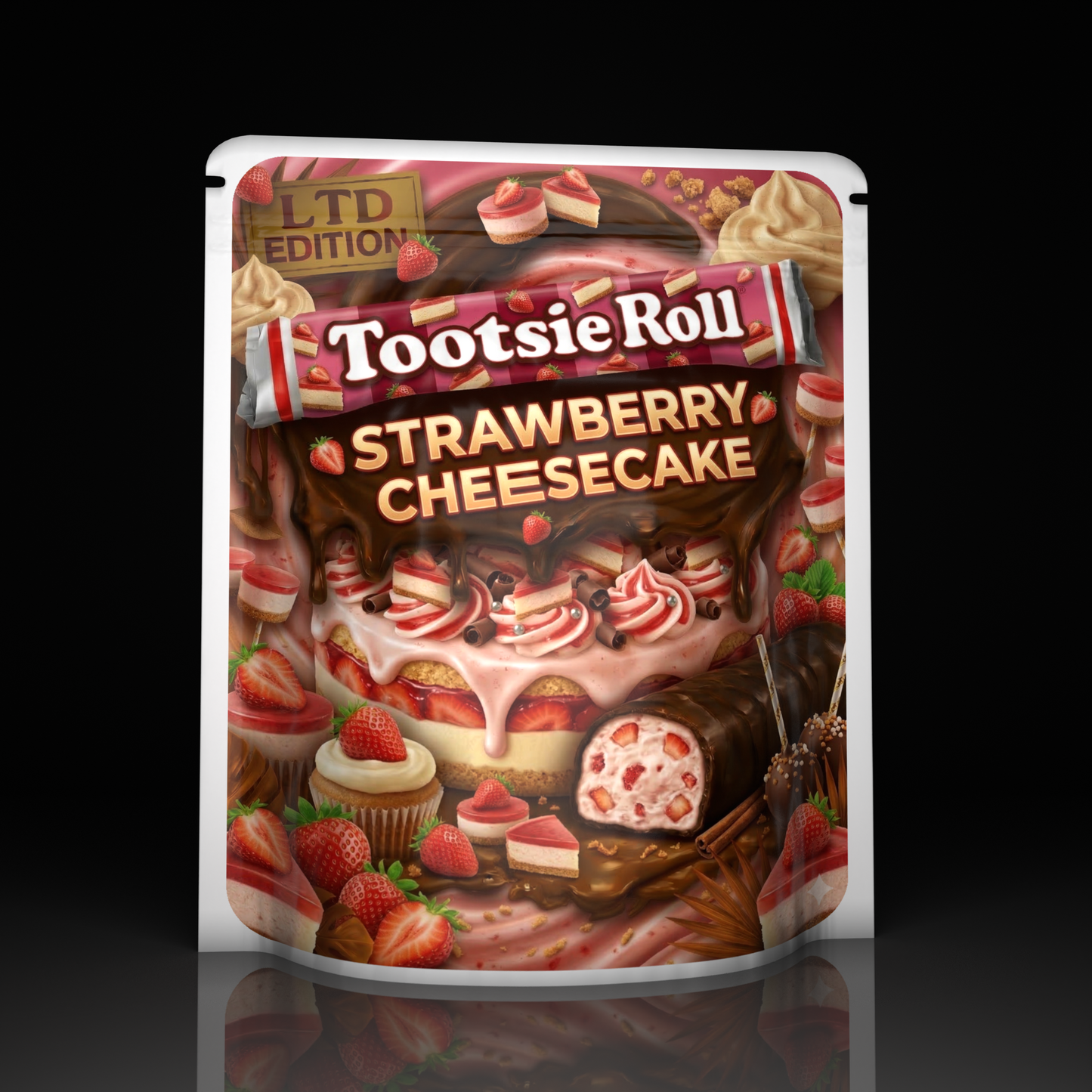 Tootsie Roll Strawberry Cheesecake