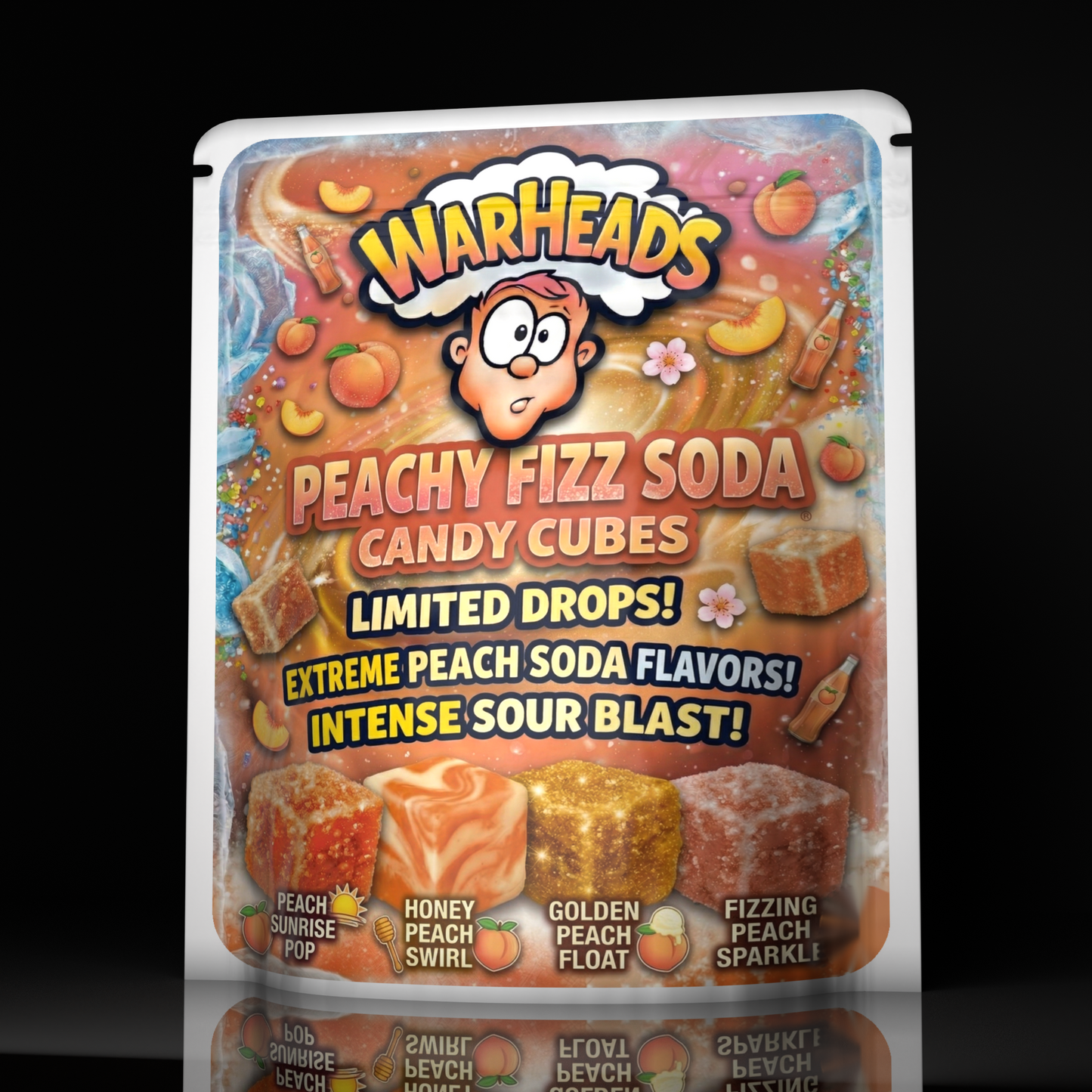 Warheads Peachy Fizz Soda